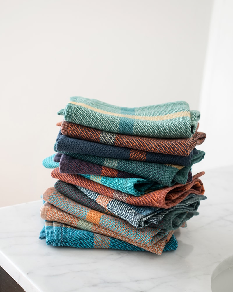 Mungo Wash Cloths. Natural fibre homeware textiles, woven at the Mungo Mill - SA's first GOTS-certified weaving mill