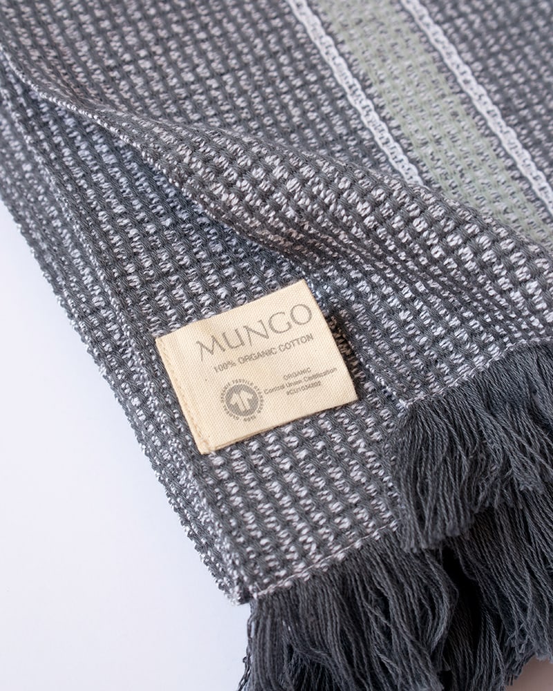 Mungo Summer Towel in Oceanside, woven from long-lasting & soft GOTS-certified organic cotton. Suitable for bath, pool or beach. Woven in SA